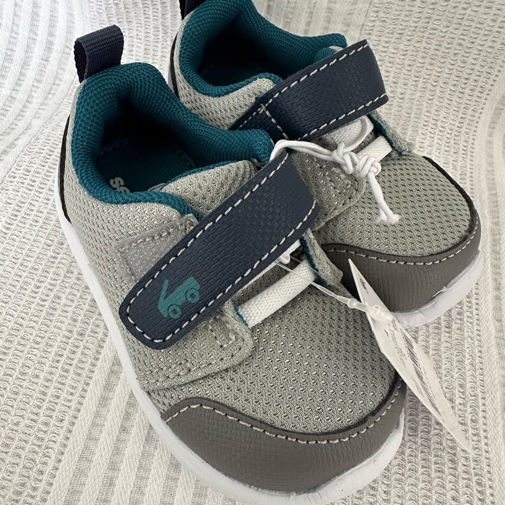See Kai Run Gray and Teal Kids Sneakers